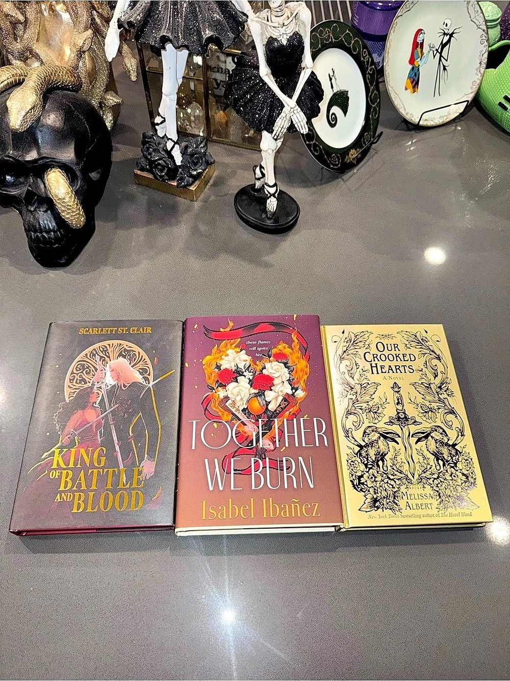 3 SIGNED Bookish Box:Together We Burn, King of Battle& Blood, Our Crooked Hearts